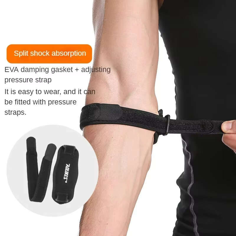 Black - AOLIKES 1PCS Adjustable Basketball Tennis Golf Elbow Support Golfer's Strap Elbow Hand Prote