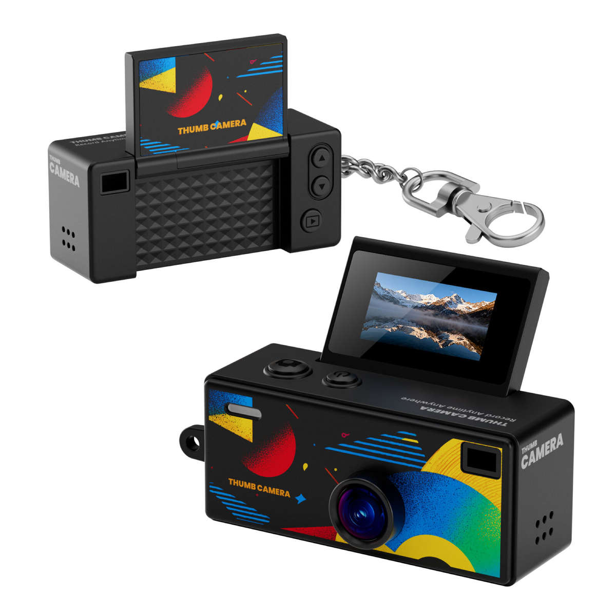 Transparent - G62 1080P HD Mini Thumb Camera with 0.96-inch Screen Flip Screen Keychain Camera Porta