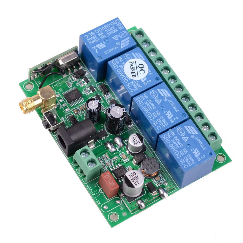 1 Receiver + 4 Remote - 4CH RF Wireless Remote Control Switch Radio Receiver DC 12V 24V 36V 2000M Lo