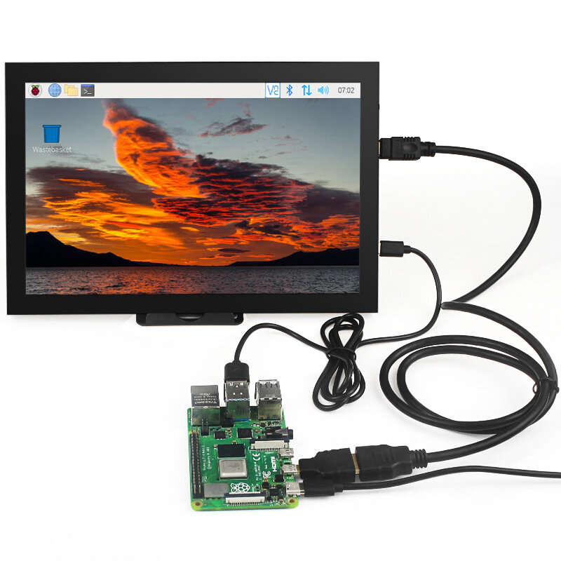 with Metal Shell - 10.1 inch Raspberry Pi High Definition Multimedia Interface Capacitive Touch Scre