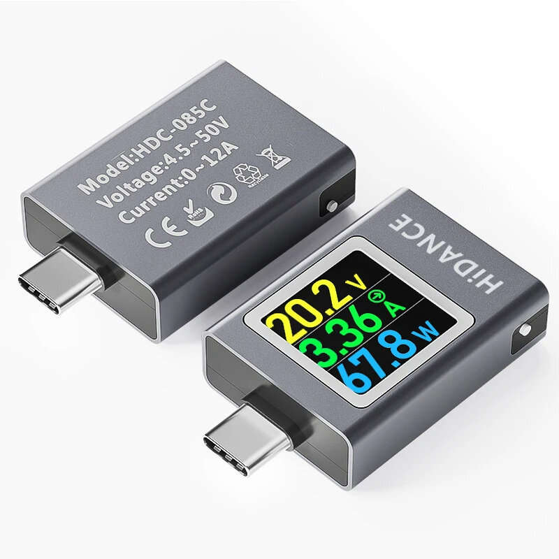 Colorful - 13 in 1 DC 4.5-50V 0-12A Multi-function Digital Display DC Voltage Ammeter Power Meter Ty