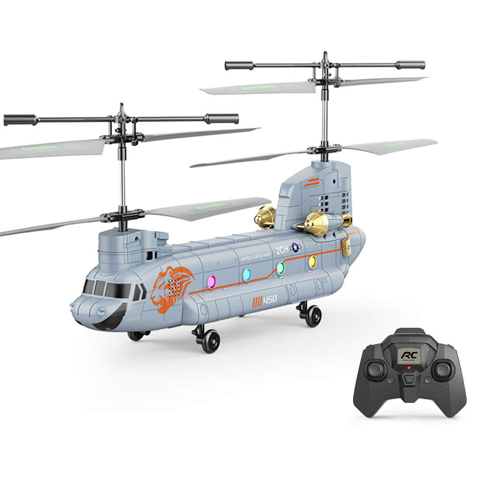 Army Green - XKS XK5 Chinook 2.4G 3.5CH Dual-propeller Fixed-altitude Simulation RC Helicopter RTF