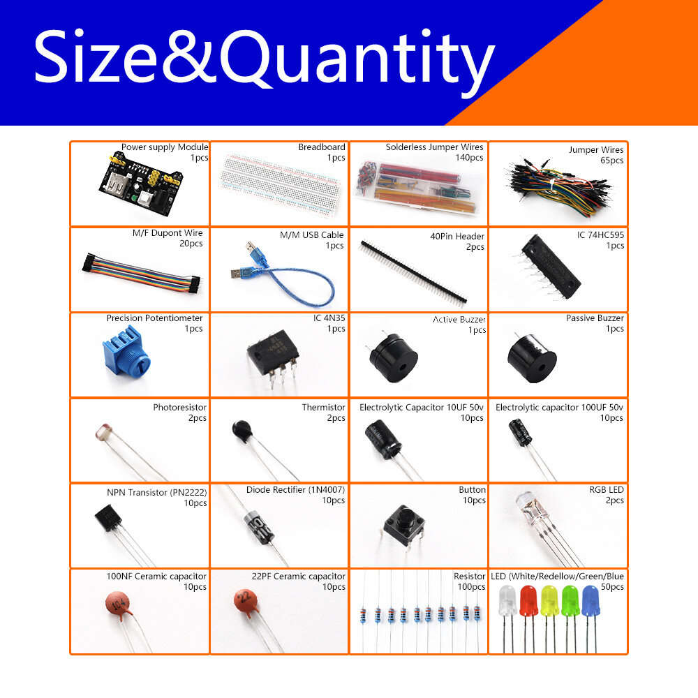 DIY Kit - 830-hole Breadboard Kit 3386P Component Pack Beginner Kit DIY Component Package Starter Ki