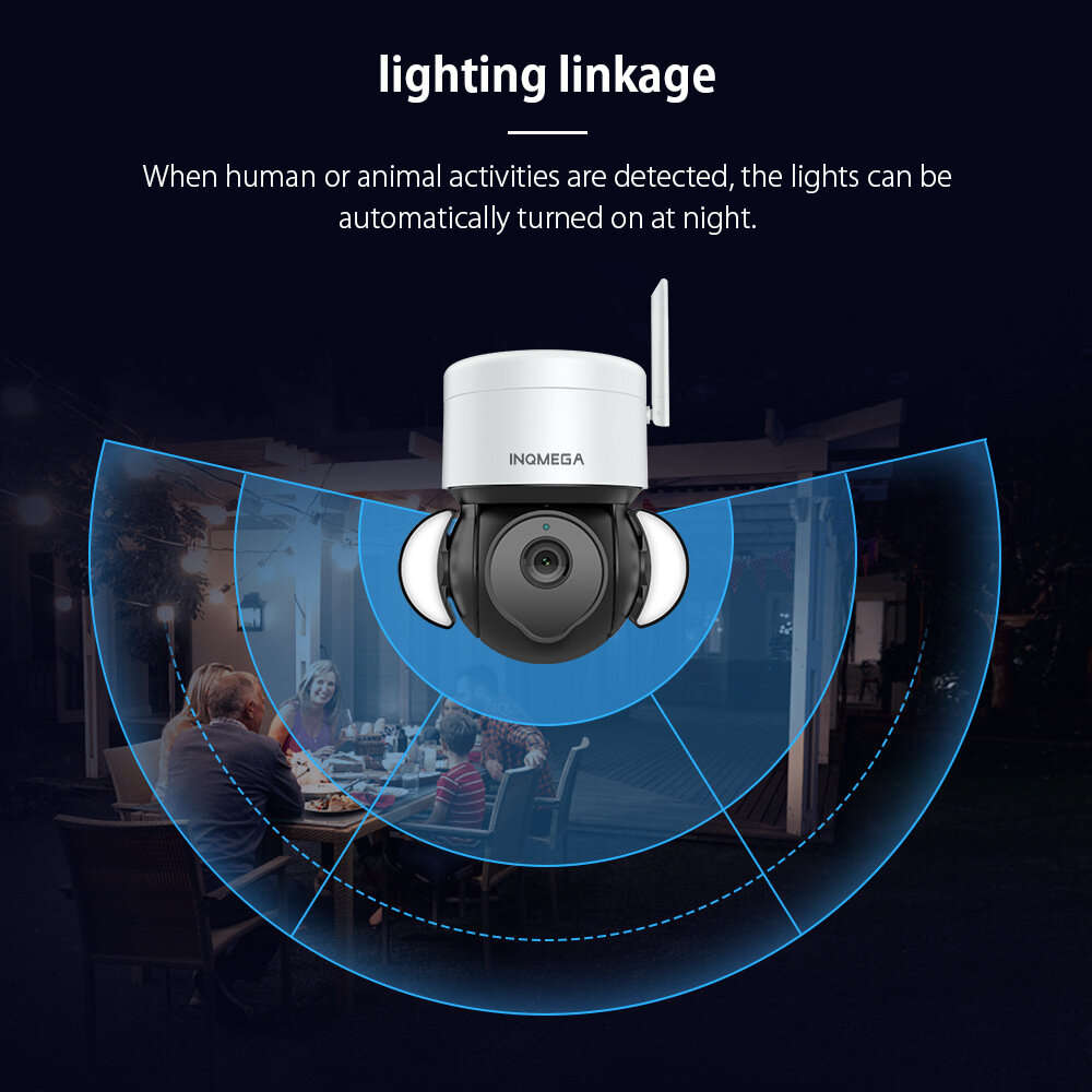 EU Plug - Tuya 5MP Smart WiFi Floodlight Camera Wireless Color Night Vision Auto Tracking Two-way Au