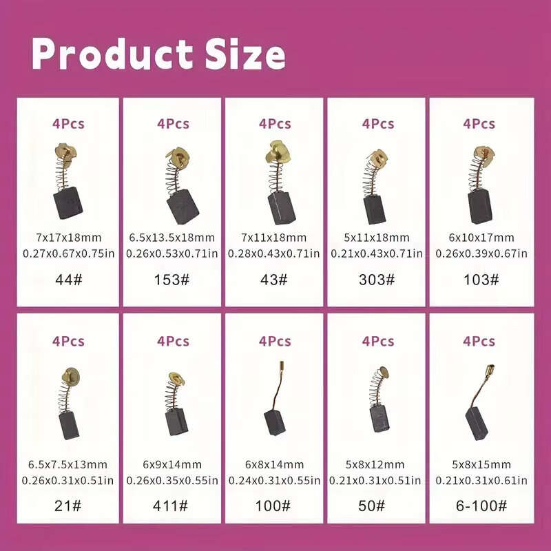 .A - 40pcs Carbon Brushes Brush Repairing Part for General Electric Motor for Electric Motors Graphi