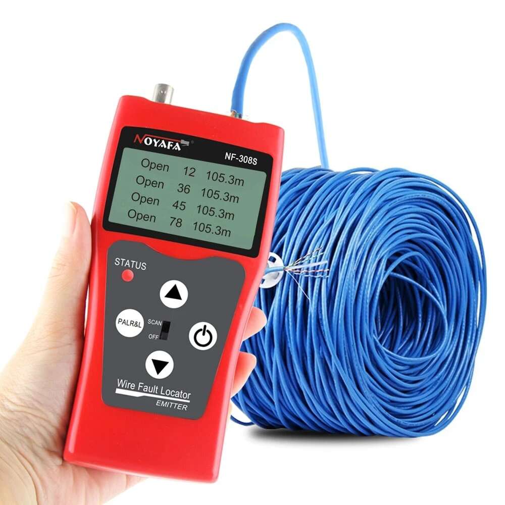 NOYAFA NF-308S Network Cable Tester Measure Length Wiremap Tester LCD Display Cable Tracker RJ45 RJ1