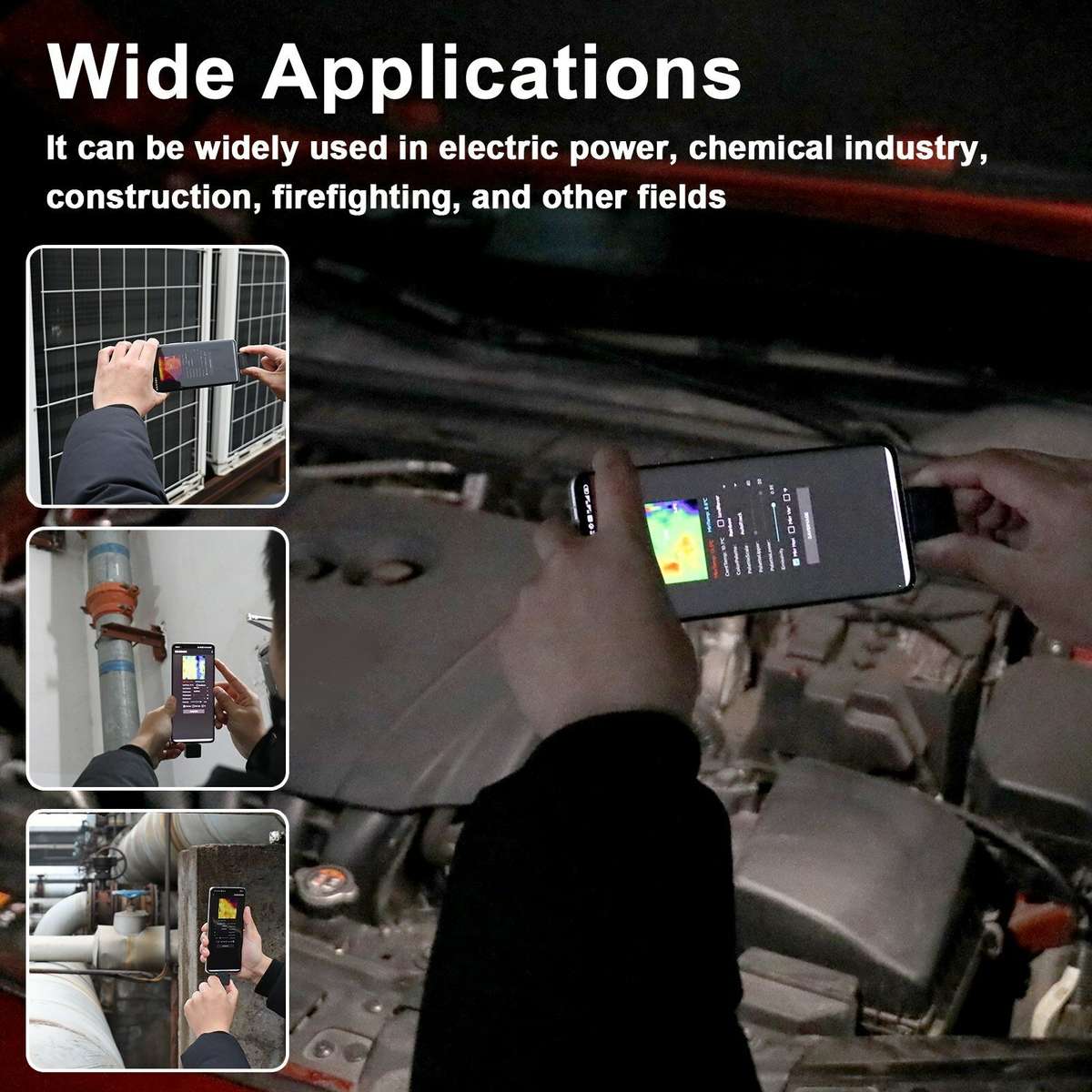 Portable Mobile Phone Thermal Imager -20 to 1000 Small Thermal Imaging Camera Support Maximum Minimu