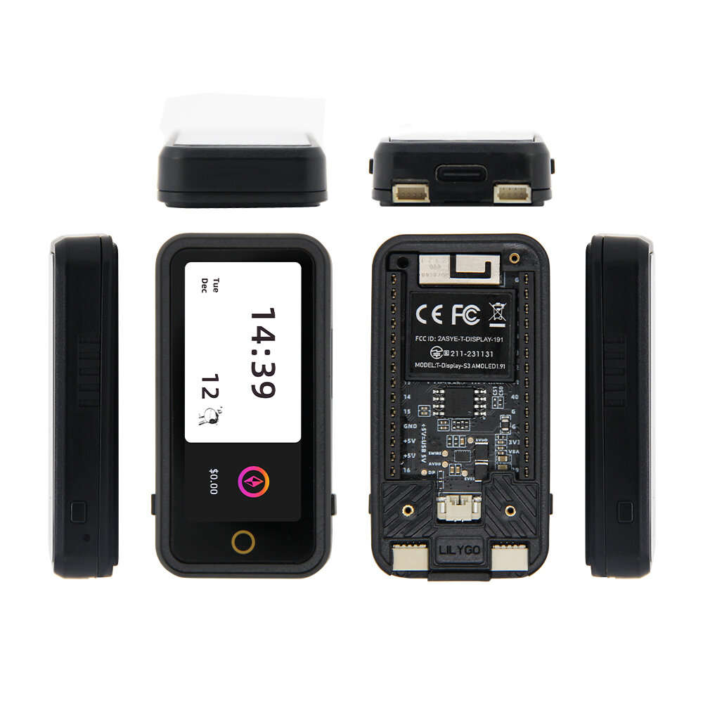 with shell - LILYGO T-Display-S3 AMOLED ESP32-S3 1.91-inch RM67162 Display Development Board OLED Wi
