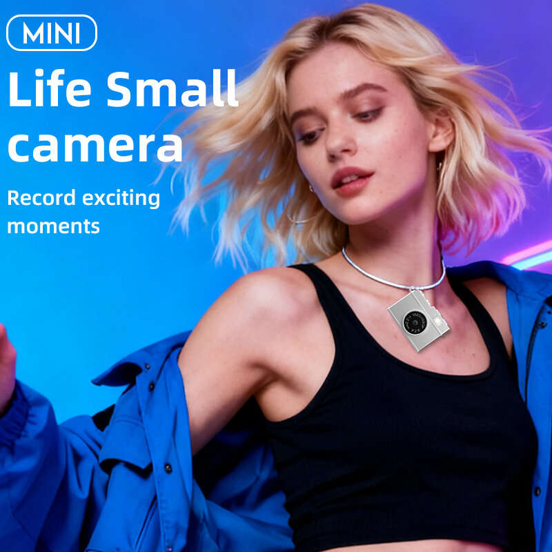 A17 Silver - Retro Mini Digital Camera 200W Pixel 1080P HD Video 1.14 Inch Screen 120 Wide Angle Len