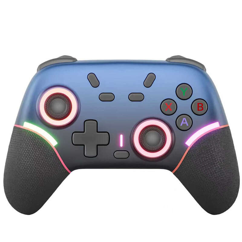 Black - X9 Tri-mode Wireless Gaming Controller with RGB Lighting Programmable Back Buttons Dual Vibr