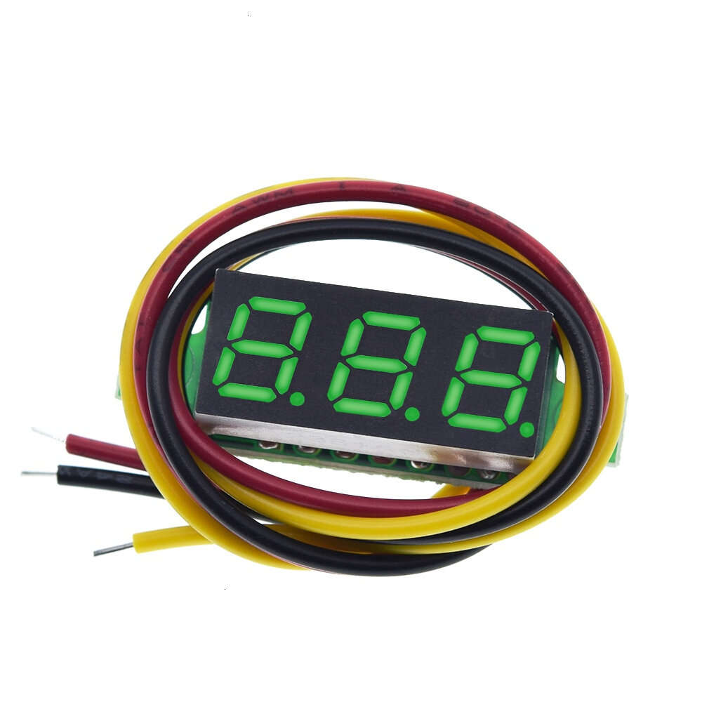 Blue - 0.28 inch 3-wire Digital DC Voltmeter Head Digital Display Adjustable Three-wire DC0-100V Bat
