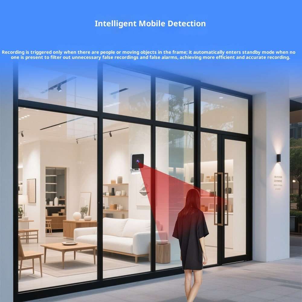 EU Plug - 3MP Smart Mini Window Security Camera WiFi 5G Dual Band Wireless Motion Detect AI Color Ni