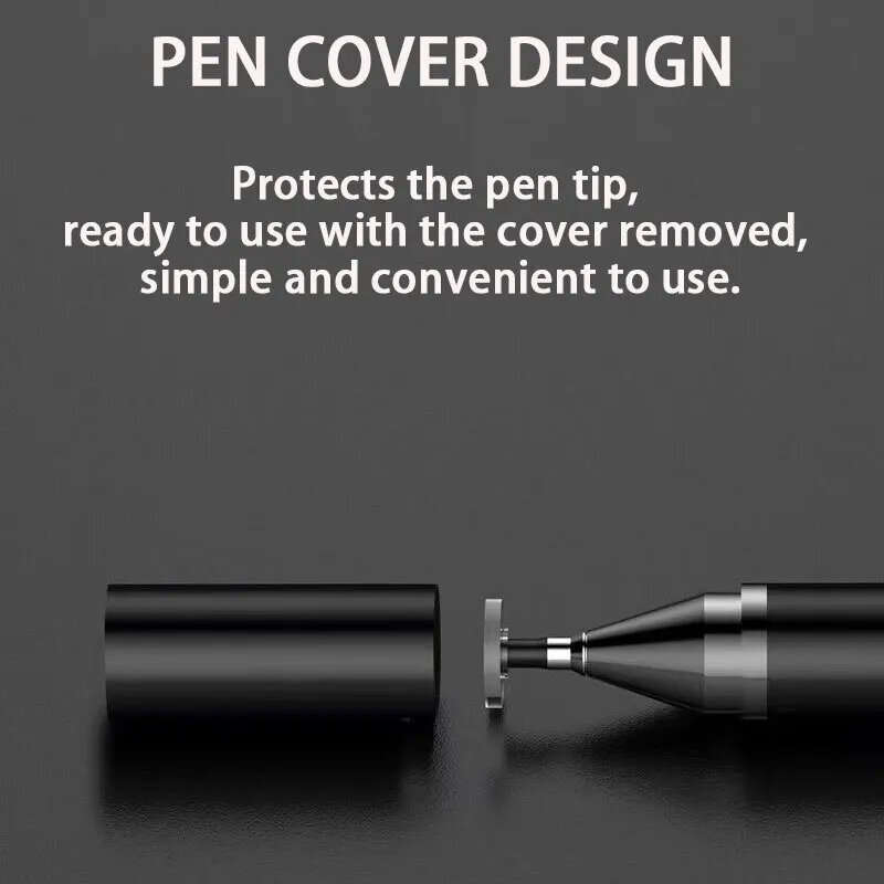 Black - Touch Screen Pen for Android Apple for Ipad Tablet Touch Screen Pen Two in One Capacitive Pe