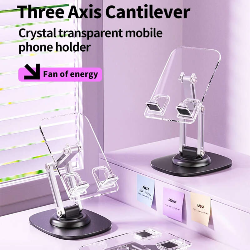 Black - Foldable Desktop Phone Holder Stand Support Adjustable Angle Height Cellphone Stand Bracket