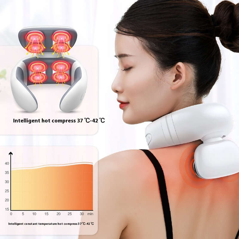 White - KONKA H99 Neck Massager 15 Intensity Levels 6 Massage Modes USB Rechargeable Shoulder Neck M