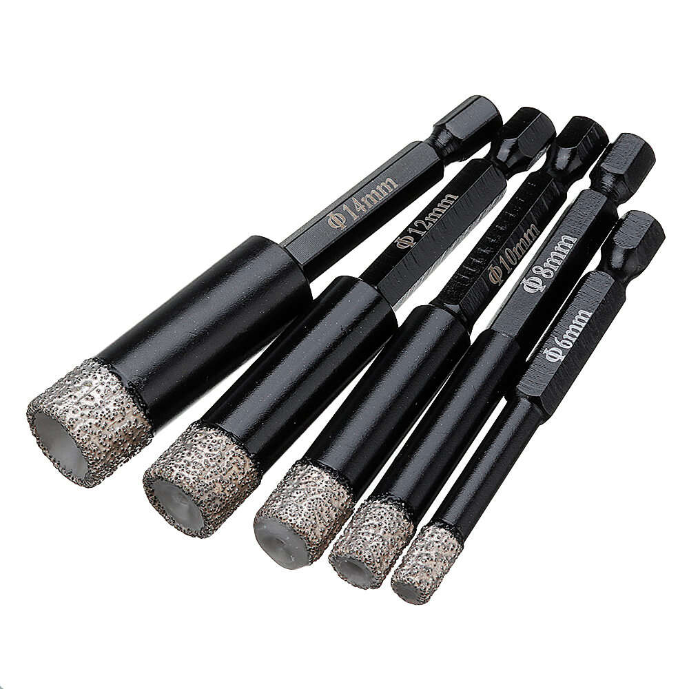 12.0mm - Drillpro 6-14mm Vaccum Brazed Diamond Dry Drill Bits Hole Saw Cutter for Granite Marble Cer
