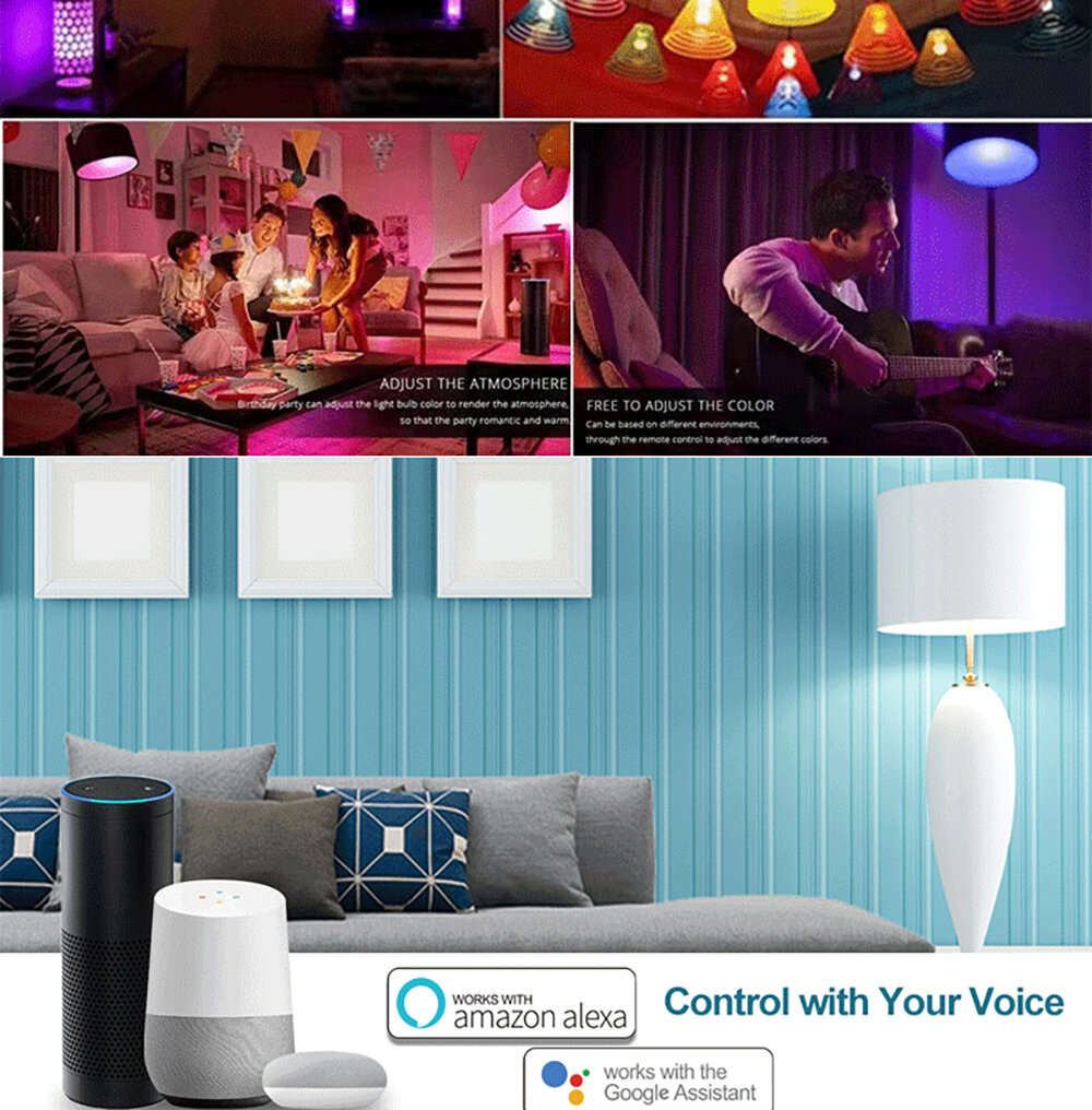6pcs - LIXINCORDA E14 Smart Bulb Tuya Wifi Candle Lamp APP Remote Control LED Bulb WiFi 2.4GHz Suppo