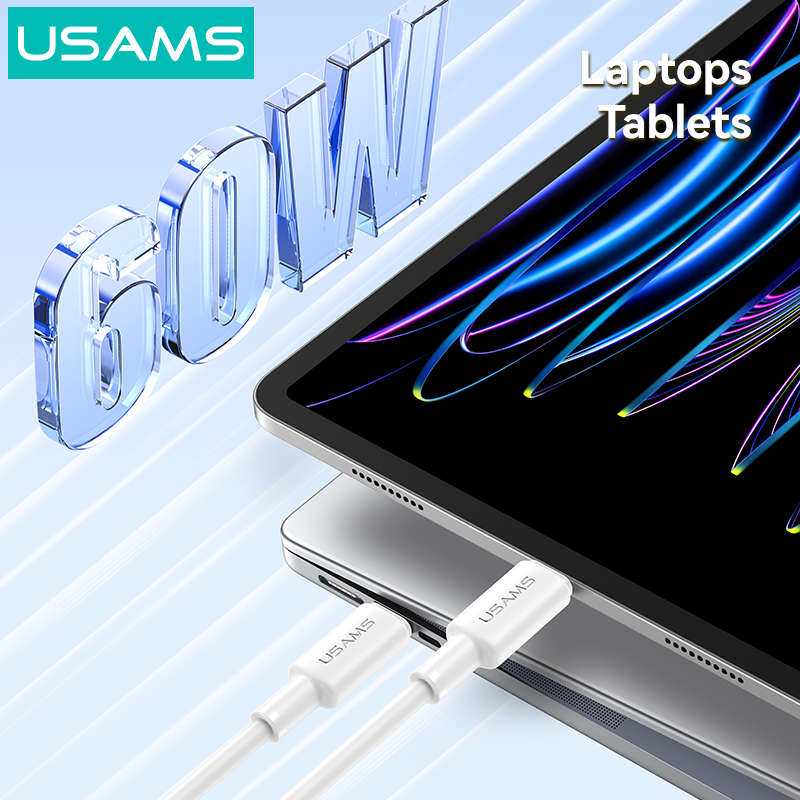 60W Type-C to Type-C - USAMS U90 PD60W USB-C to USB-C Cable PD QC FCP Fast Charging Data Transmissio
