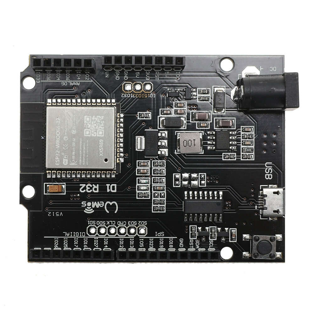 Black - ESP32 D1 R32 Wireless Development Board WiFi bluetooth CH340 4MB Flash Compatible with Ardui