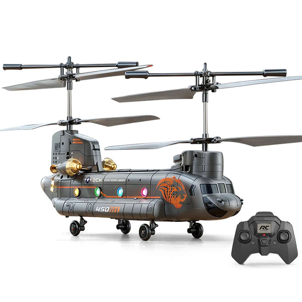 Army Green - XKS XK5 Chinook 2.4G 3.5CH Dual-propeller Fixed-altitude Simulation RC Helicopter RTF