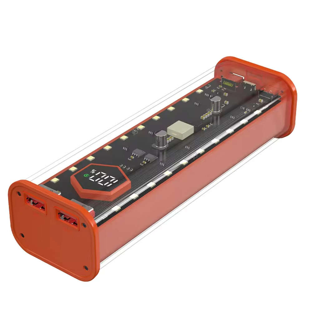 Black - 21700 Battery Storage Box 4 Slots DIY Power Bank Box for 21700 Charger Dual USB Output Type-