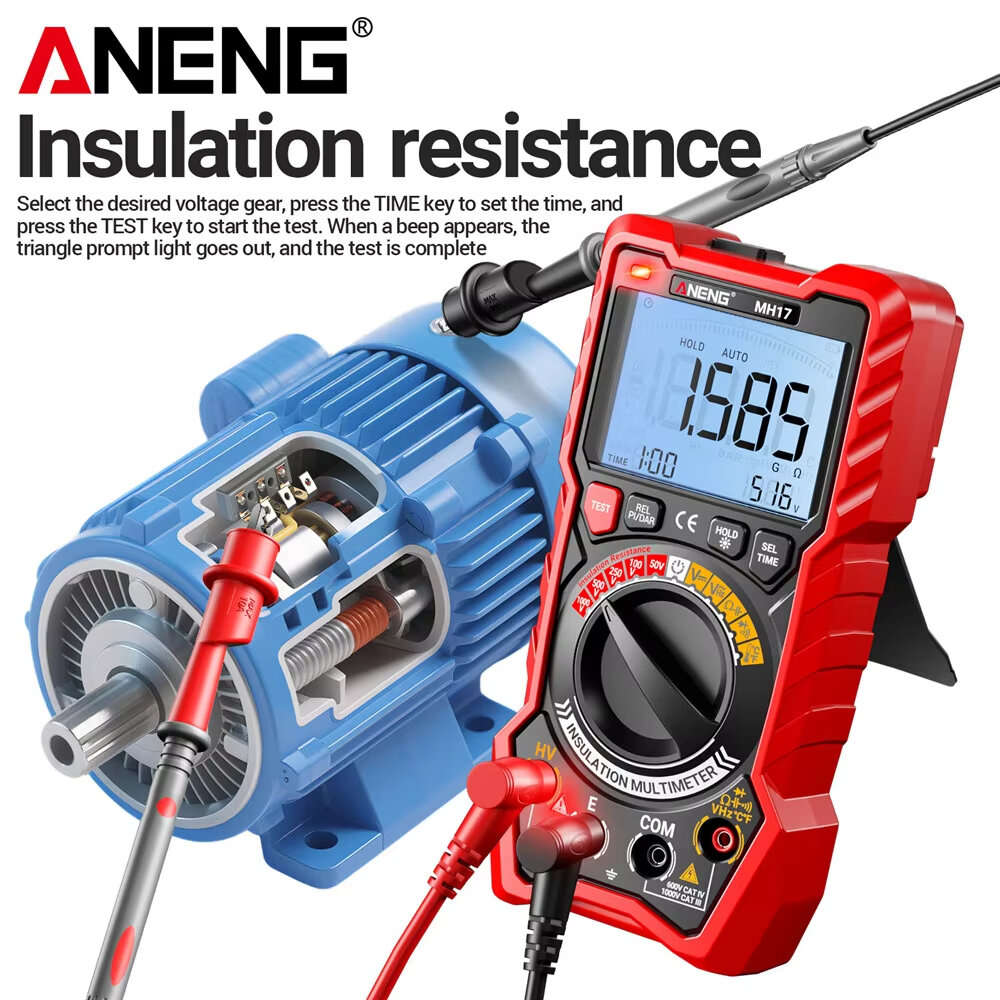 Basic Version - ANENG MH17 Insulation Multimeter True RMS 19999 Count Megohmmeter AC DC Voltage Test