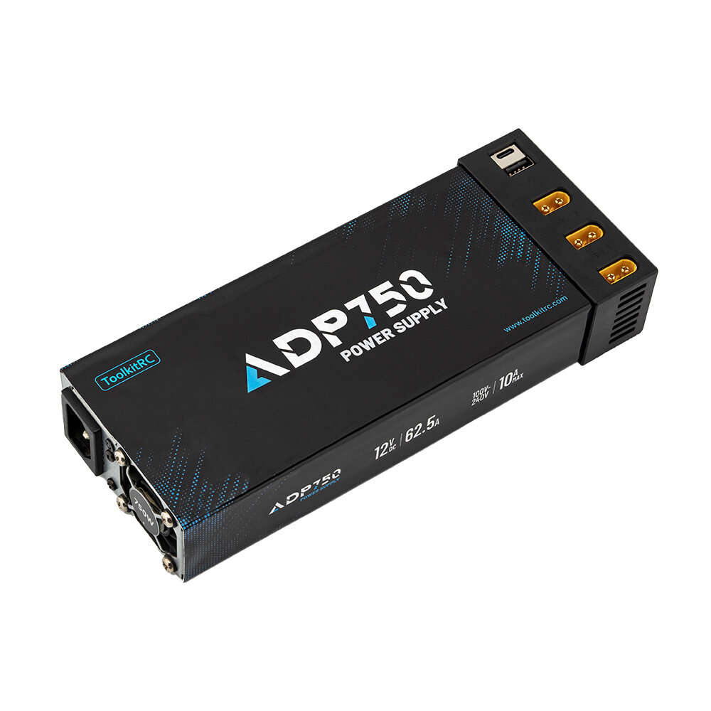 AU Plug - ToolkitRC ADP750 750W 12V 62.5A Smart Power Supply 7 Port Versatile Multi-port Output with