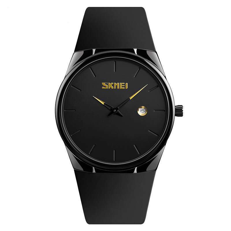Black - SKMEI Men's Quartz Watch Waterproof Small Dial Date Calendar Simple Fashion Sports Watch for