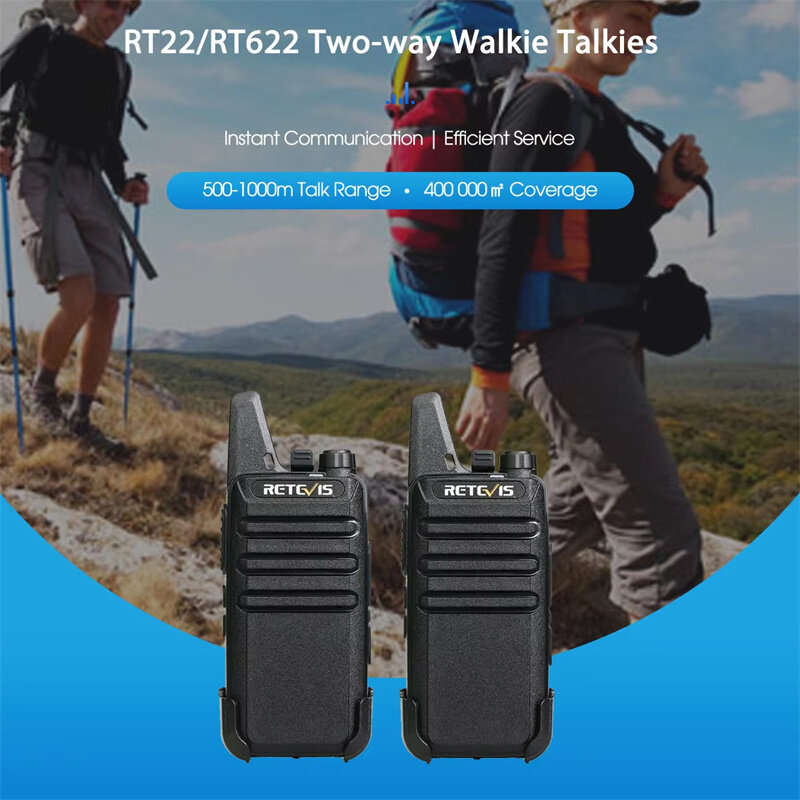 EU Band+No Plug - 2pcs/Pack Retevis RT22/RT622 Mini Walkie Talkie VOXFunction USB PMR 446 FRS 462 Li