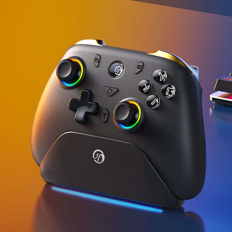 Black - Jemdo Xuanwu Hall Effect Joystick Game Controller with Dual Hall Joysticks 1000Hz Polling Ra