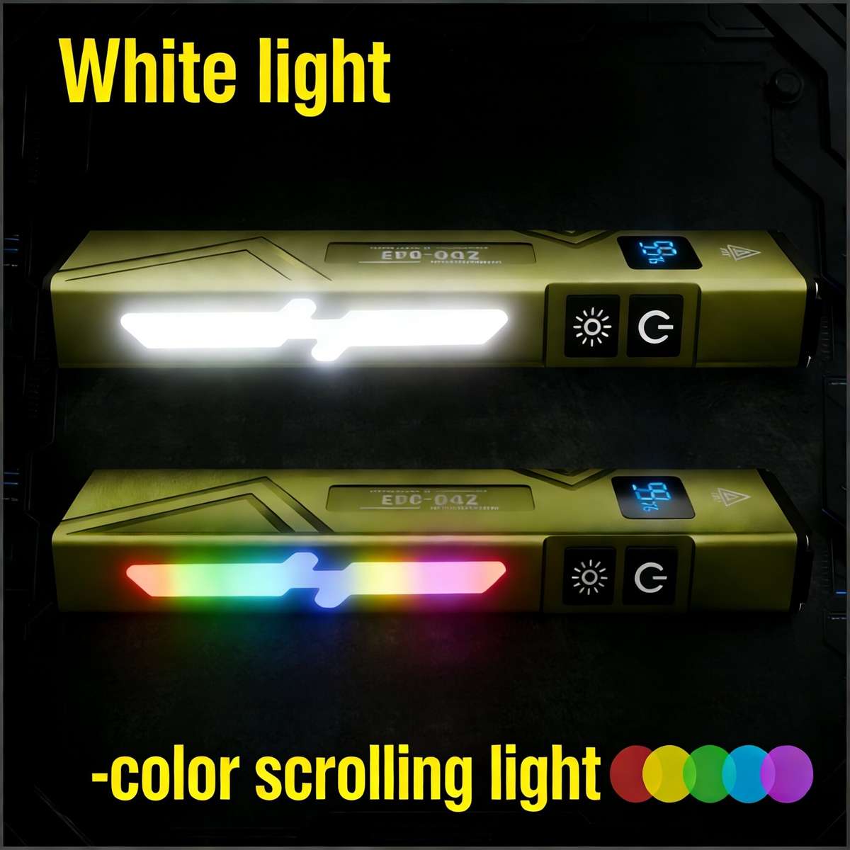 Orange - SEEKNITE EDC Mini Work Light Double-Sided Type-C Rechargeable Outdoor High-Intensity Flashl