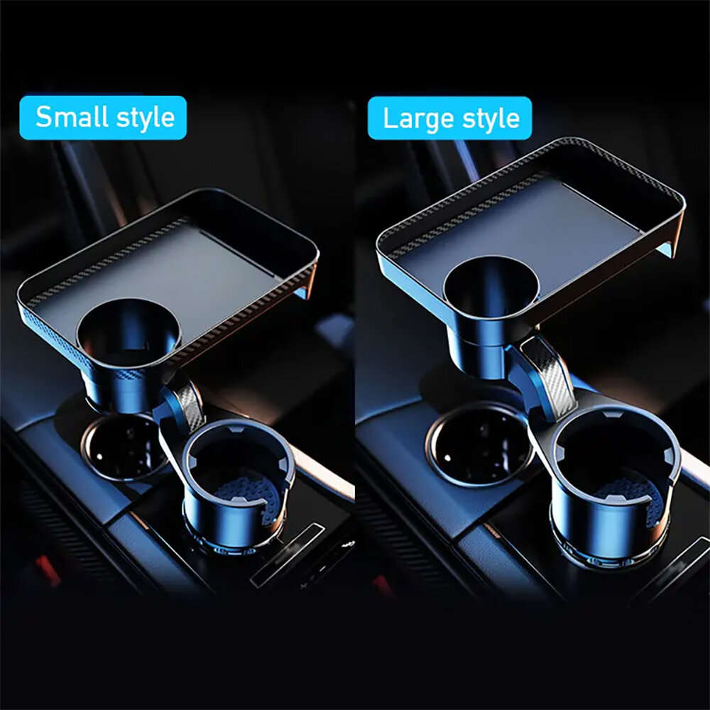 L - 360 Adjustable Car Cup Holder Extender Multi-Function Drink Holder with Food Table Snack Base Tr