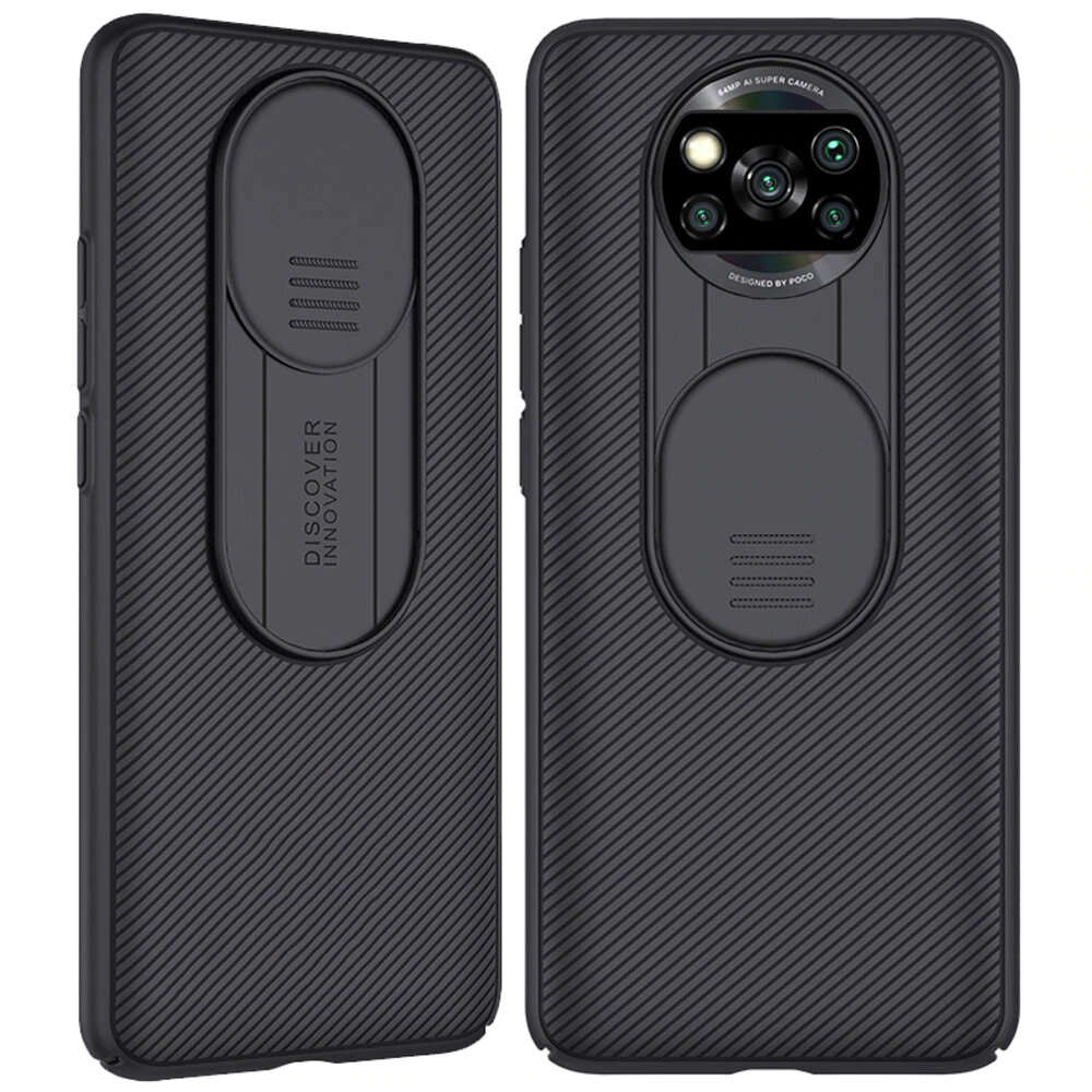 Nillkin For Poco X3 Pro /  Poco X3 Nfc Case Bumper With Slide Lens Cover Shockproof Anti-Scratch Tpu