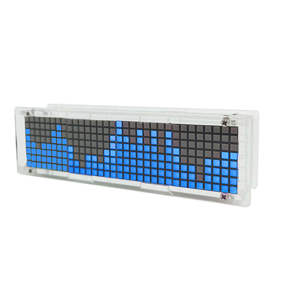 Blue - Voice-Controlled LED Music Spectrum DIY Kit Dot Matrix Clock Electronic Soldering Music Rhyth