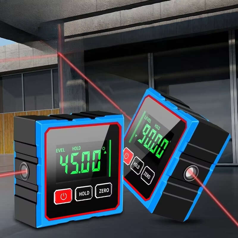 Blue - CZDANG Electronic Digital Angle Dipmeter Four Sided Magnetic Inclinometer 0.2 Accuracy Cross