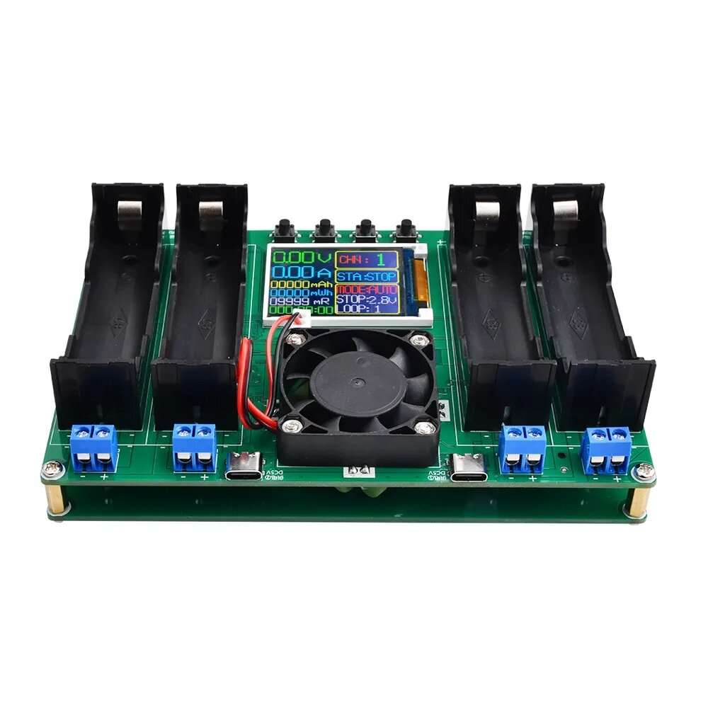 LCD Display 18650 Lithium Battery Digital Measurement Lithium Battery Power Testing Module 4 Channel