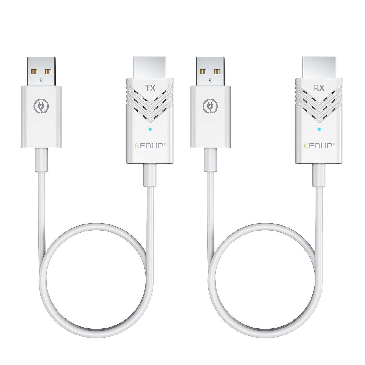White - Upgraded EDUP Wireless HD Transmitter and Receiver Kit 1080P at 60Hz Full HD Extender 50m Lo