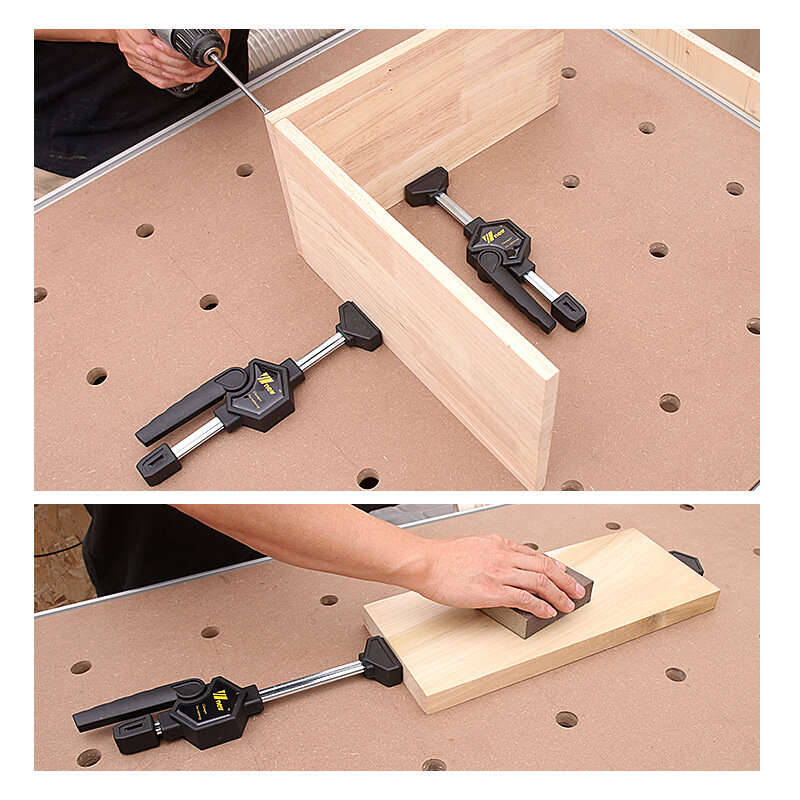 4 PCS - Wnew 2PCS/4PCS MFT Table Clamps Bench Dog Clamps Quick Ratchet Release Speed Squeeze Woodwor