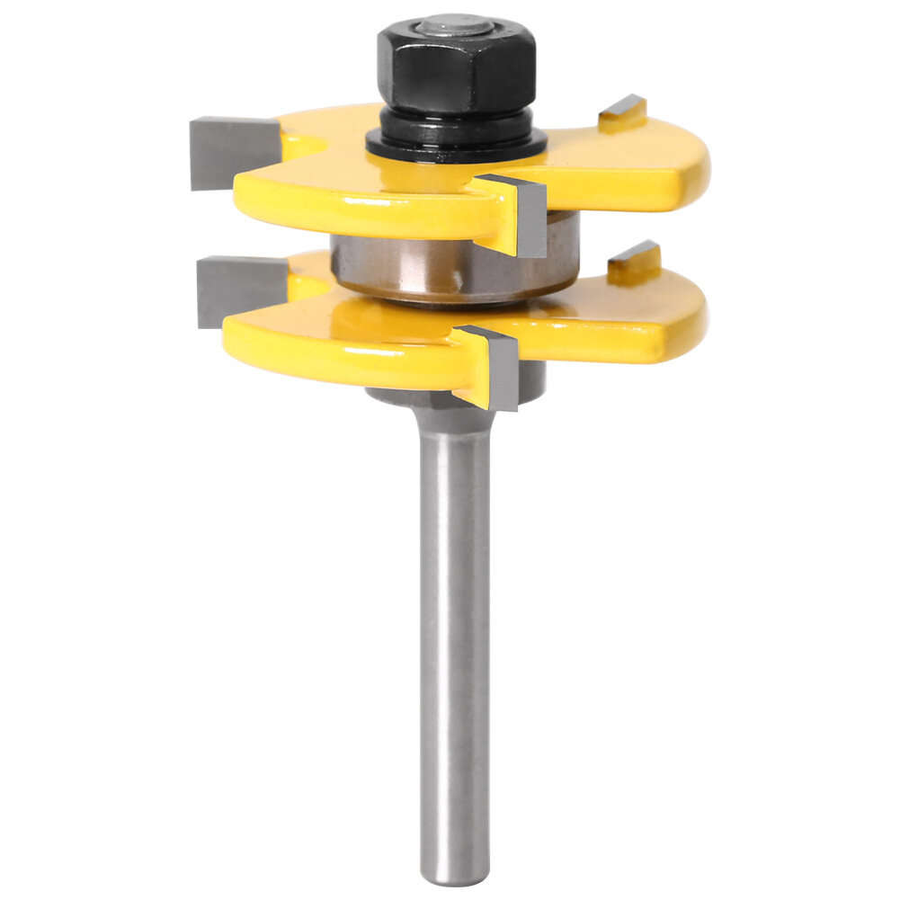 6mm Shank - 3Pcs 6mm 1/4 Shank Tongue & Grooving Joint Router Bit 45 Degree Lock Miter Router Set St