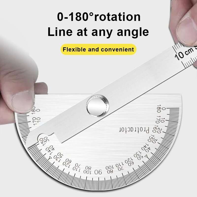 150mm - 180 Degree Protractor Metal Angle Finder Goniometer Angle Ruler Stainless Steel Woodworking