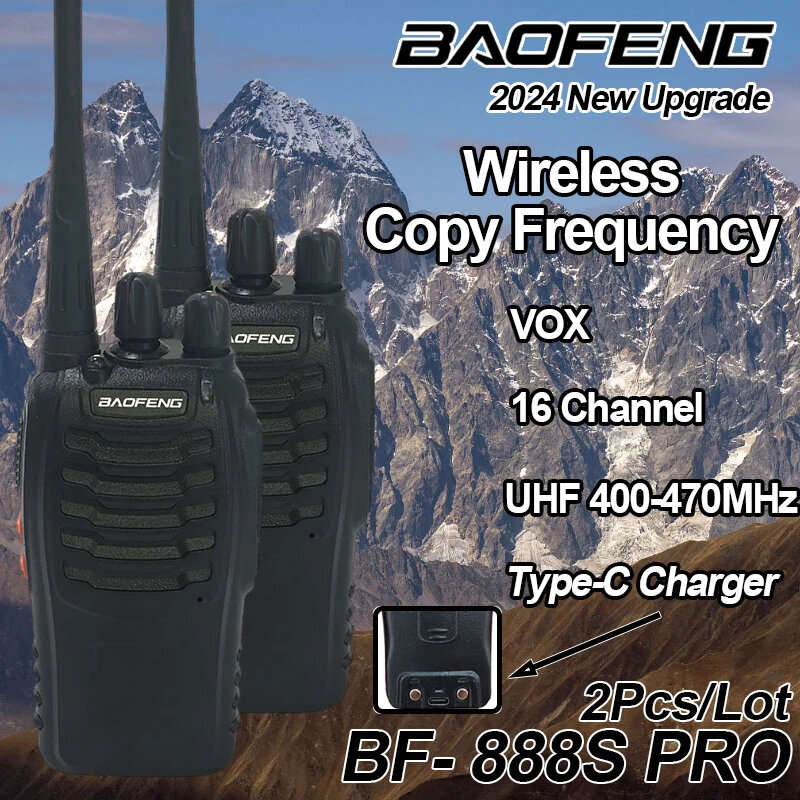Baofeng BF-888S High Power Walkie Talkie 400-470MHz Wireless Copy Frequency CB Ham Radio Long Range