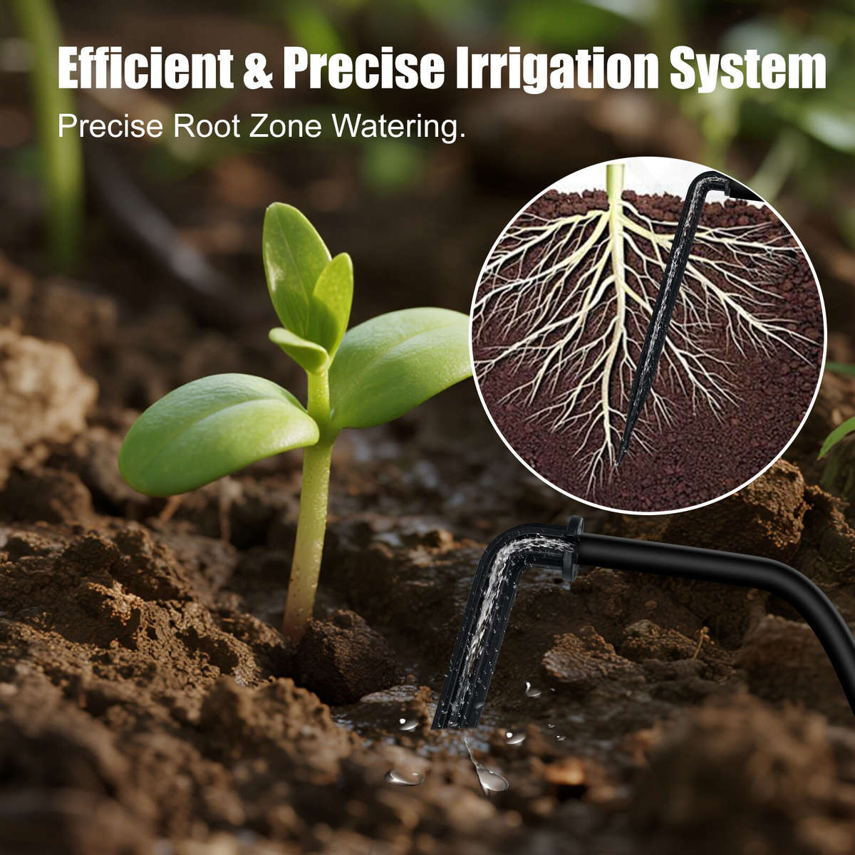 White - SOP17 Upgraded Solar Drip Irrigation System Automatic Watering Plants Supplies for Home and