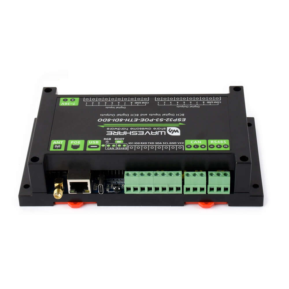 Black - ESP32-S3 Industrial Control Board 8 Channel Input Output Controller with WiFi Bluetooth CAN