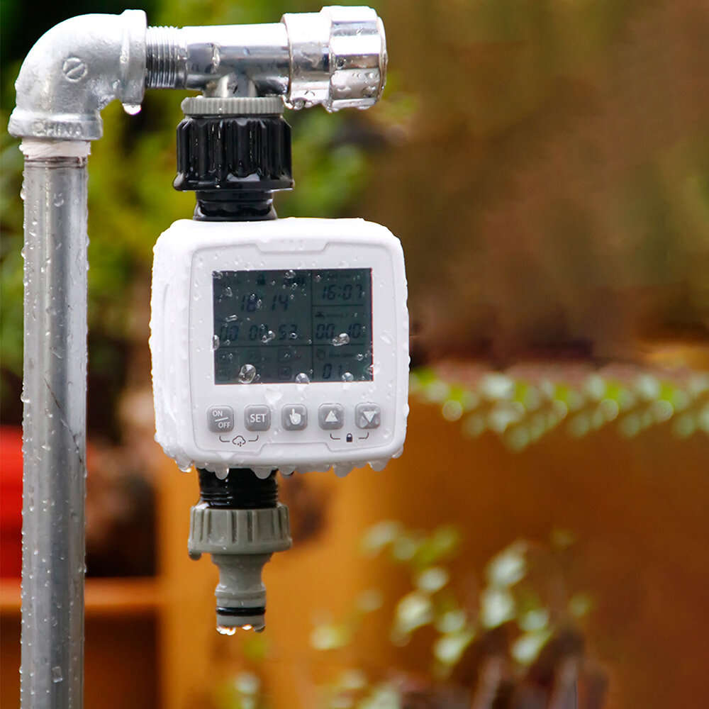 Intelligent Irrigation Timer Ipx5 Waterproof Irrigation Controller Lcd Screen Display 6 Groups Indep