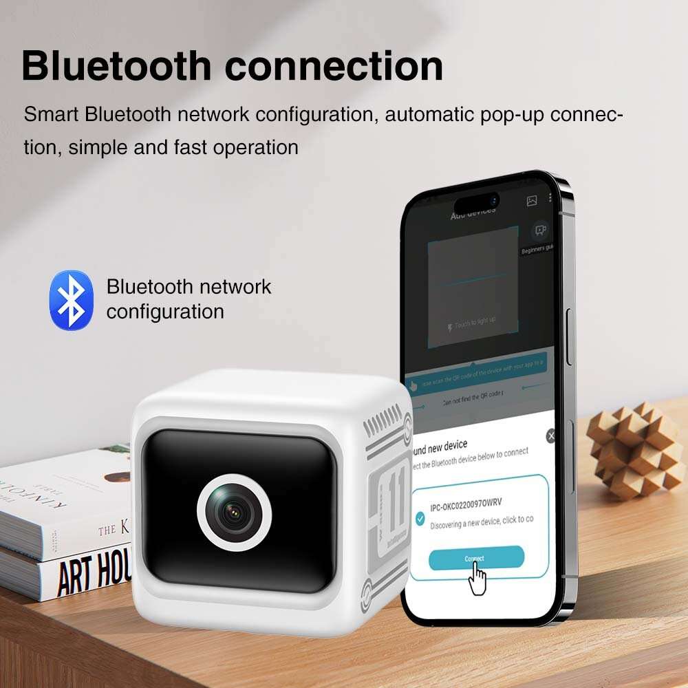 White - 1080p HD Mini Smart Security Camera 130 Wide Angle Infrared Night Vision Wireless WiFi AI Mo