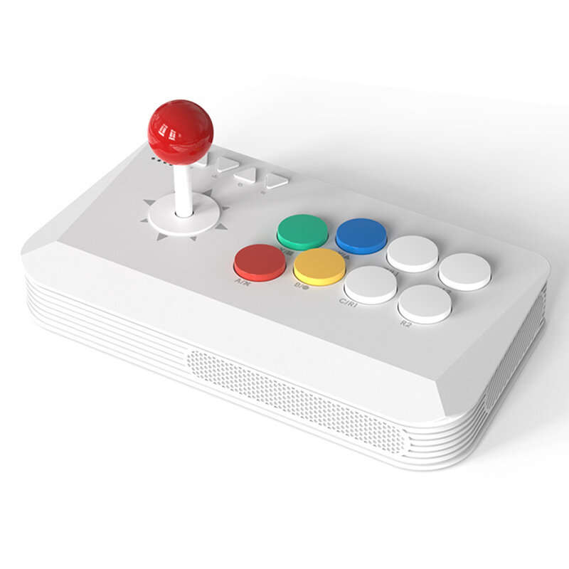 White - DATA FROG Y5A Three Mode Arcade Fighter Stick for PC Android iOS Switch PS3 Linux with Blue