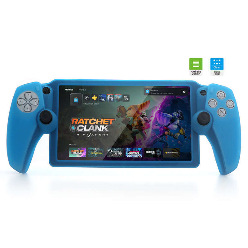 White - DOBE for PlayStation Portal Full Coverage Silicone Case PS5 Streaming Handheld Soft Protecti