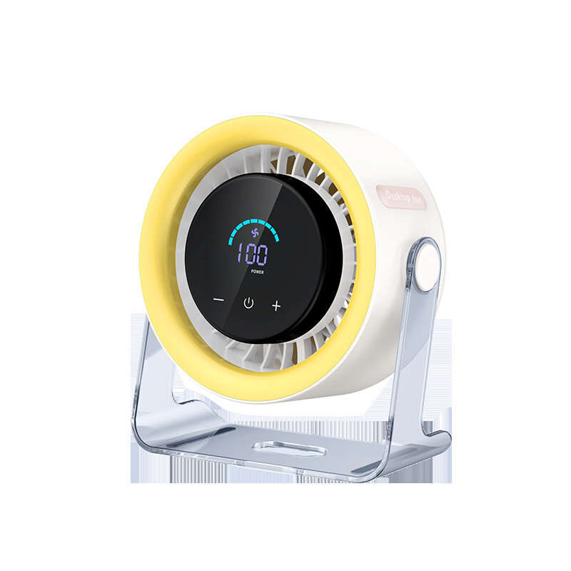 Pink - Portable Turbo Fan with Digital Display 100-Speed Mini Air Circulator for Wall Mount & Deskto