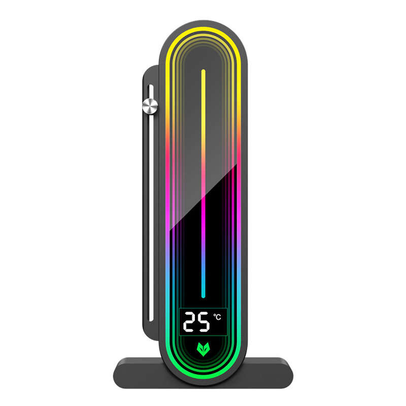 Black - COOLMOON GH3Pro Temperature Display Magnetic Graphic Card Holder Support 5V ARGB Sync Vertic