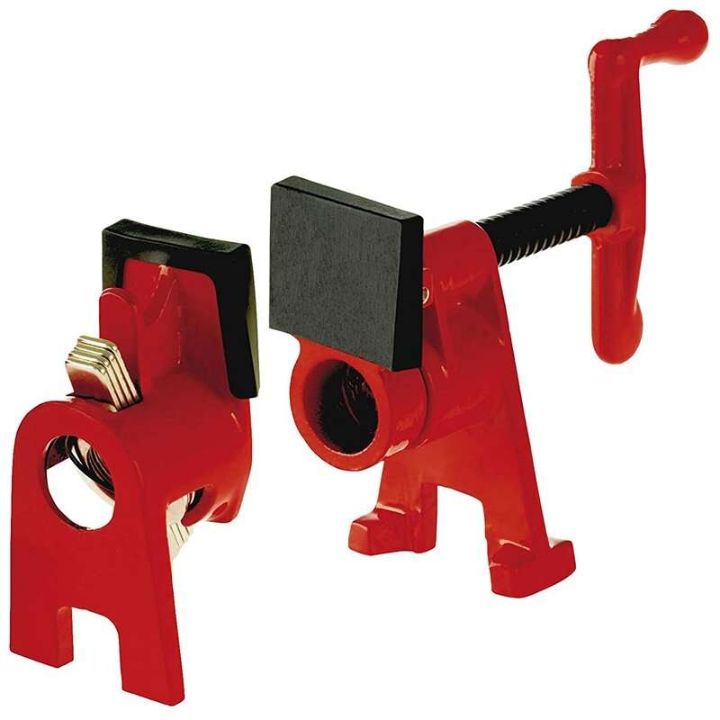 1/2 - Heavy-Duty 1/2" 3/4" Wood Gluing Pipe Clamp Cast Iron Pipe Clamp with Protective Cap for Metal